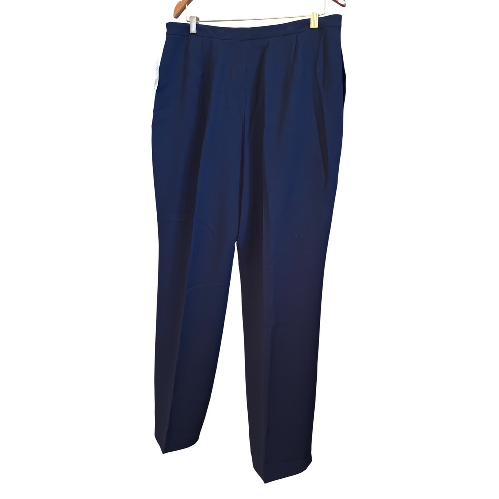 New Tahari Arthur S. Levine Dress Pants Women 16 Navy Straight Career 6180M168